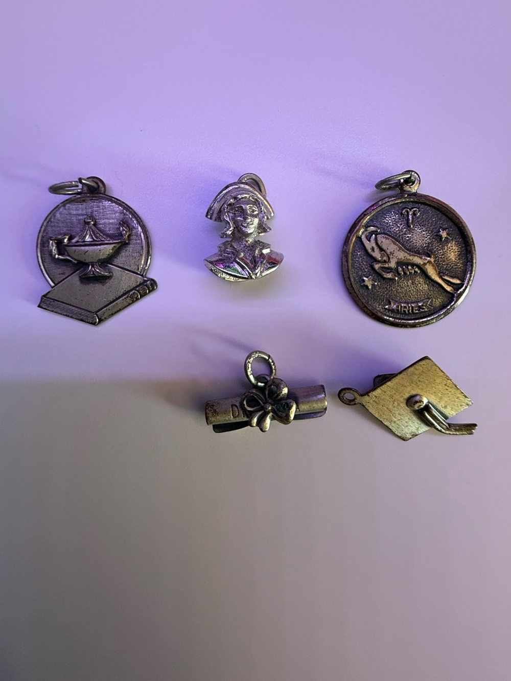 VINTAGE 5 Beau Sterling Silver Bracelet Charms